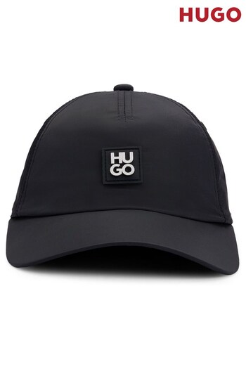 HUGO Waterproof Black Cap With Metallic Stacked Logo (Q74584) | £49