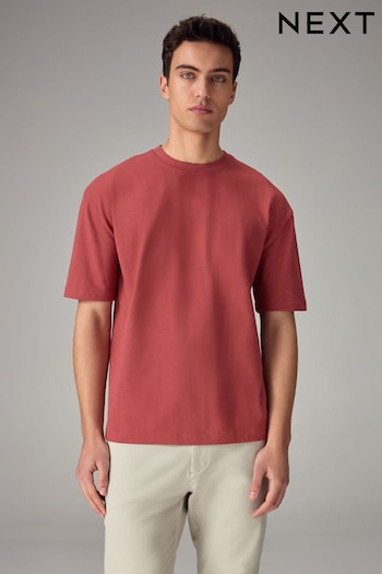 Red Relaxed Fit Heavyweight T-Shirt (Q74595) | £15