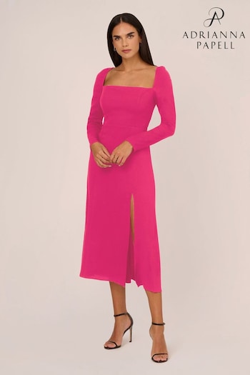 Adrianna Papell Light Pink Crepe Dress (Q74602) | £109