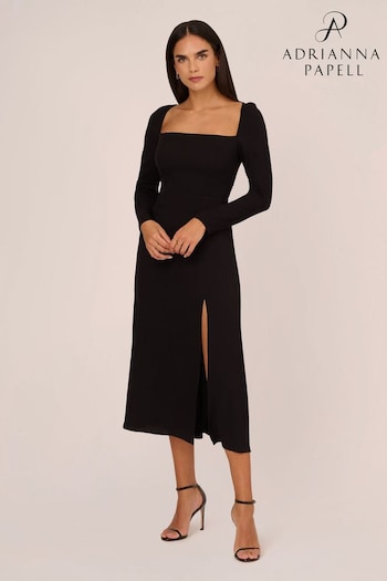 Adrianna Papell Light Crepe Black Dress (Q74623) | £109