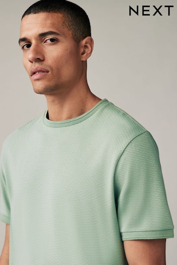 Sage Green Textured T-Shirt (Q74640) | £16