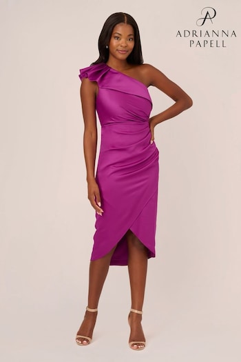 Adrianna Papell Purple Satin Crepe Dress (Q74659) | £199