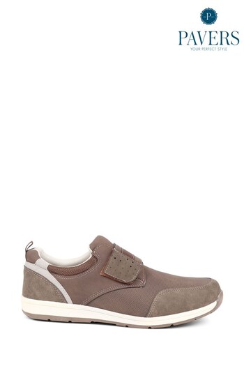 Pavers Touch Fastening Brown Trainers (Q74679) | £25