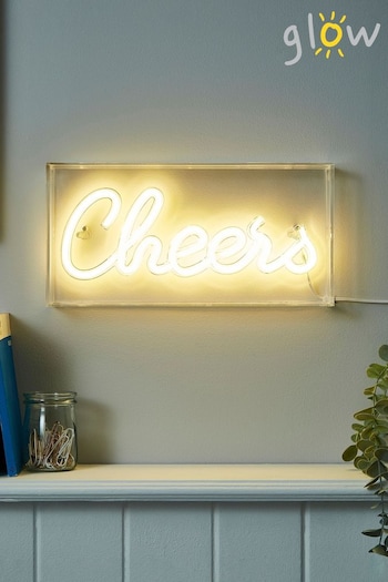 glow White LED Cheers Acrylic Light Box (Q74686) | £25