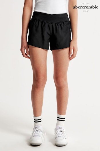 Abercrombie & Fitch Cross Waistbant Active Sports Black Shorts (Q74707) | £20
