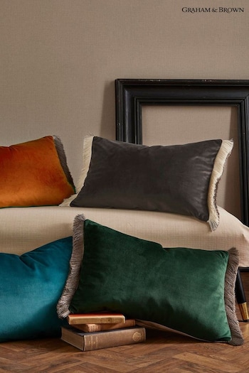 Graham & Brown Green Fringe Opulence Feather Filled Cushion (Q74733) | £50
