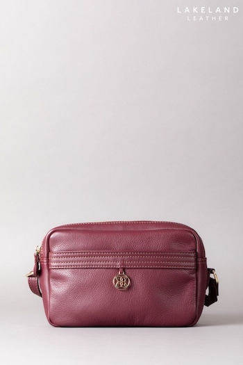 Lakeland Leather Purple Cartmel Boxy Leather Cross Body Bag (Q74762) | £70