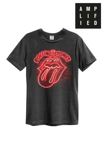 Amplified The Rolling Stones Neon Light Black T-Shirt (Q74764) | £25