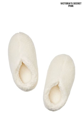 Victoria's Secret PINK Creamer White Cosy Slippers (Q74822) | £30