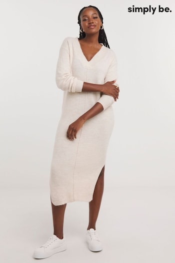 Simply Be Natural V-Neck Midaxi Dress (Q74828) | £35