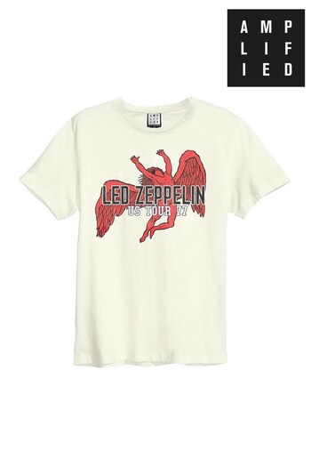 Amplified Led Zeppelin US Tour 77 (ICARUS) White T-Shirt (Q74935) | £25