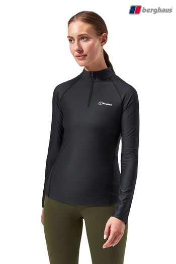 Berghaus Womens 24/7 Half Zip Long Sleeve Tech Black T-Shirt (Q74951) | £38