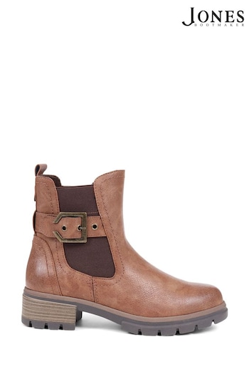 Jones Bootmaker Relife by Pavers Chunky Buckle Detail Brown Ankle Boots (Q74970) | £55
