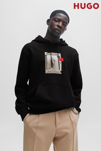 HUGO Black Dog Graphic Relaxed Fit Hoodie (Q75110) | £129