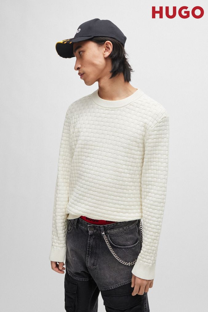 Mens white hotsell crew neck jumper