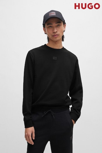HUGO Cotton-Terry Black Sweatshirt With Logo Detail (Q75135) | £99