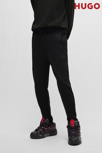 HUGO Cotton-Terry Black Tracksuit Bottoms With Logo Detail (Q75144) | £99