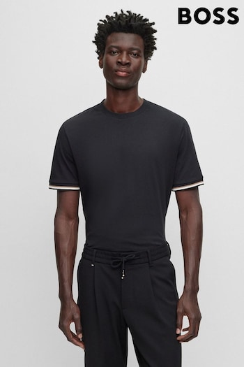 BOSS Black Cotton Jersey Signature Stripe T-Shirt (Q75146) | £79