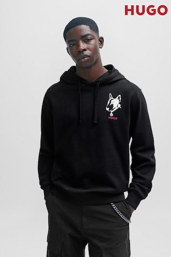 HUGO Black Dog Graphic Relaxed Fit Hoodie (Q75167) | £129