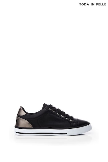Moda in Pelle Slim Amor Sole Lace Up Black Trainers (Q75247) | £119
