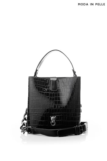 Moda in Pelle Adriana Polished Croc Bucket Bag (Q75260) | £69