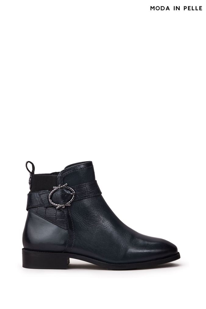 Navy blue store biker boots