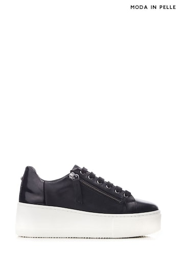 Moda in Pelle Amaritza Slab Sole Lace up Trainers with Zip (Q75279) | £109