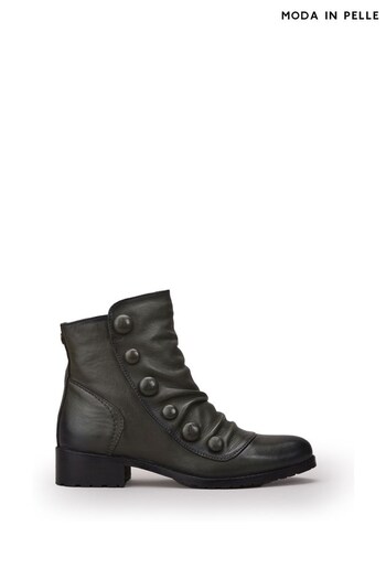 Moda in Pelle Bronwen Short Boots With Ruched Front and Side Buttons (Q75301) | £149