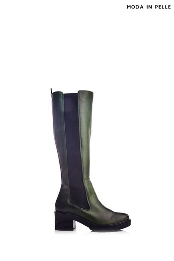 Moda in Pelle Linettie Long Chelsea Block Heel Boots Gabbana (Q75326) | £206