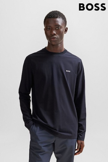 BOSS Blue Stretch-cotton Regular-fit T-Shirt with Contrast Logo (Q75354) | £59
