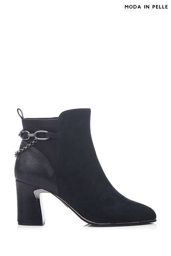 Moda in Pelle Klarisa Swoosh Heel Smart Brown Ankle Boots (Q75375) | £139