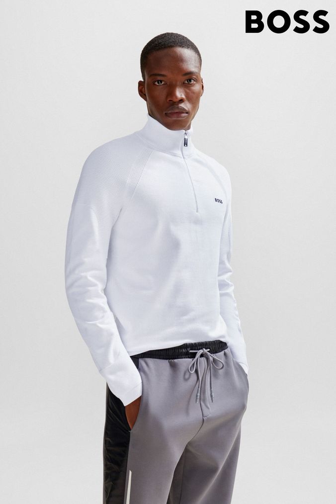White half shop zip jumper