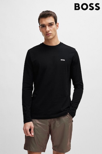 BOSS Black Stretch-cotton Regular-fit T-Shirt with Contrast Logo (Q75379) | £59