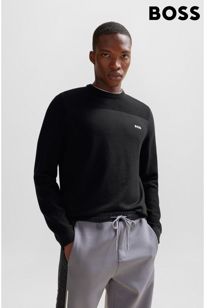 Branded crew top neck jumpers