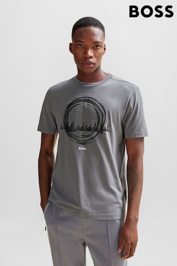 BOSS Grey Seasonal Graphic Print Regular Fit T-Shirt (Q75384) | £79