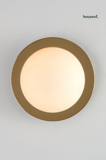 Houseof. Brass Opal Disk Wall Light (Q75394) | £120