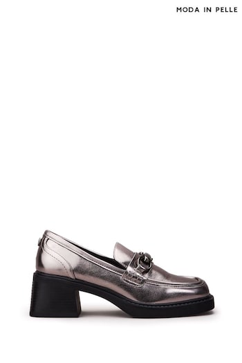 Moda in Pelle Caina Square Toe Block Heeled Loafers With Buckle Trim (Q75416) | £99