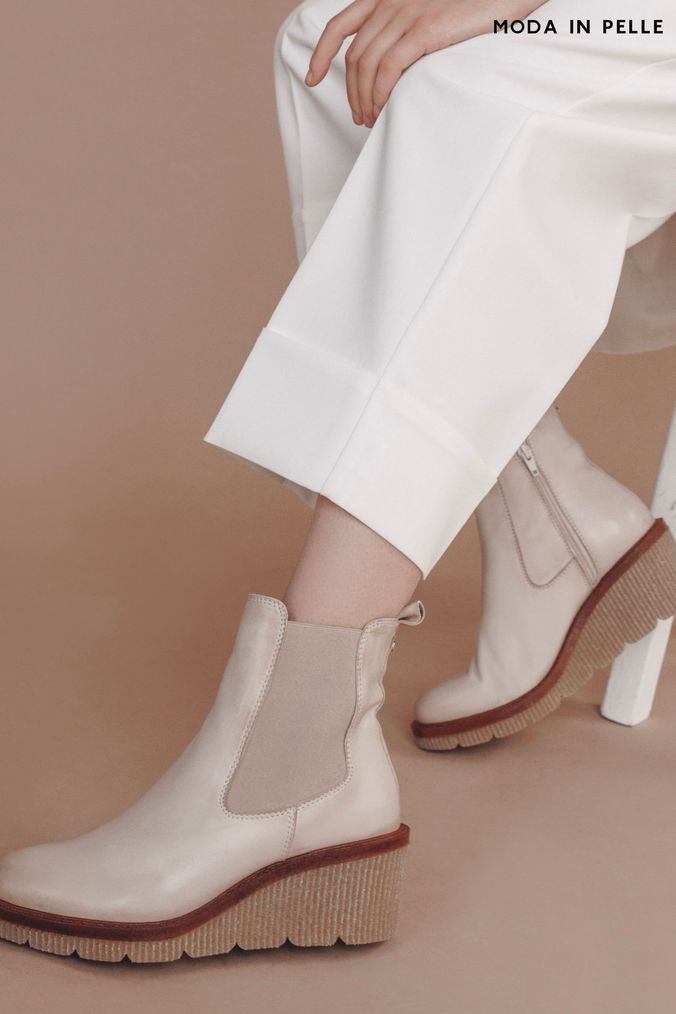 Buy Women s Nude Wedge Boots Online Next UK