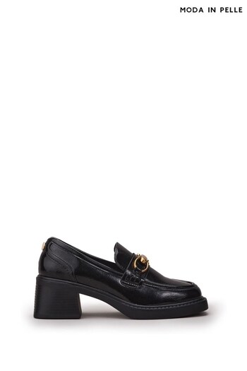 Moda in Pelle Caina Square Toe Block Heeled Loafers With Buckle Trim (Q75430) | £99