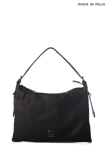 Moda in Pelle Jasmine Clean Slouch Shoulder Black Bag (Q75439) | £119
