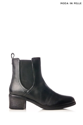 Moda in Pelle Natele Block Heel Chelsea Boots White (Q75443) | £109