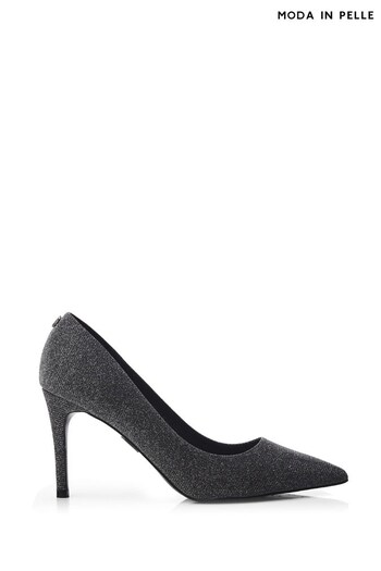 Moda in Pelle Black Kayleh Lower Heel Pointed Court Shoes (Q75456) | £109