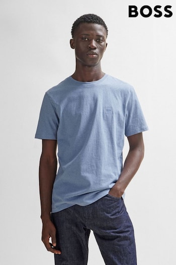 BOSS Blue Cotton Jersey T-Shirt With Logo Patch (Q75503) | £45