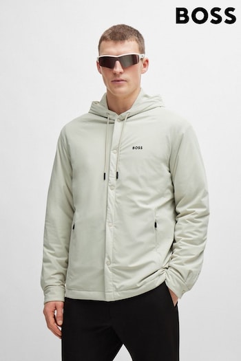 BOSS Green Buttoned Relaxed Fit Padded Hoodie Jacket (Q75507) | £269