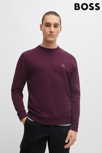 BOSS Purple Cotton Terry Relaxed Fit Sweatshirt (Q75511) | £99