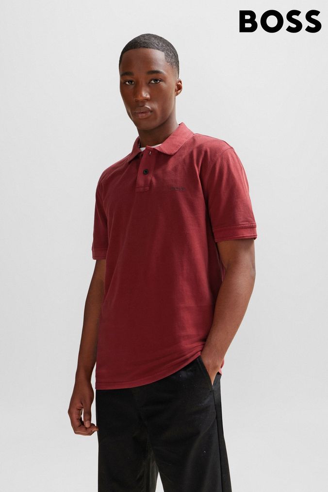 Buy Men s BOSS Purple Polo Shirts Tops Online Next UK