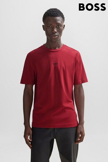 BOSS Red Relaxed-Fit T-Shirt in Stretch Cotton With Logo Print (Q75523) | £45