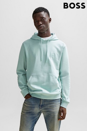 BOSS Blue CottonTerry Hoodie With Logo Patch (Q75528) | £119
