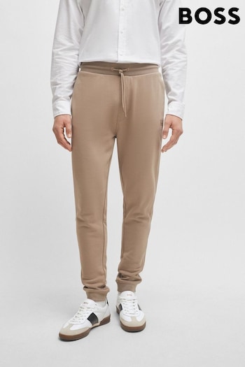 BOSS Brown Logo Patch Cotton Terry Joggers (Q75533) | £119
