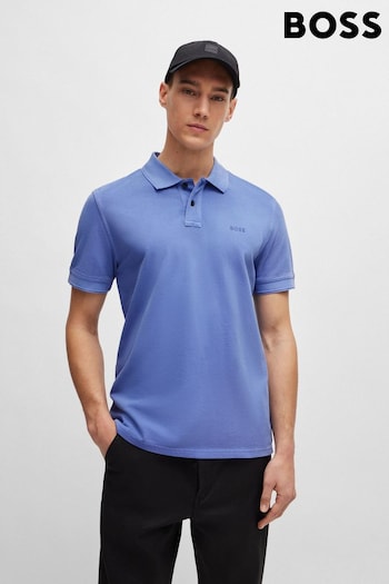 BOSS Purple Cotton Pique Polo Shirt (Q75541) | £79